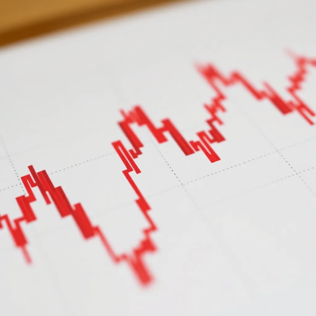 A detailed macro shot of a financial chart showing interest