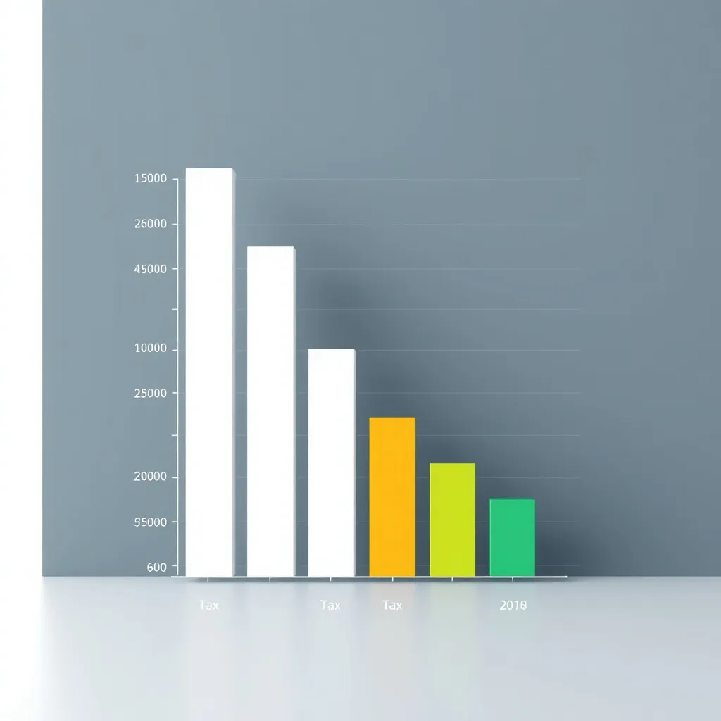 A detailed financial bar chart showing tax brackets and inve